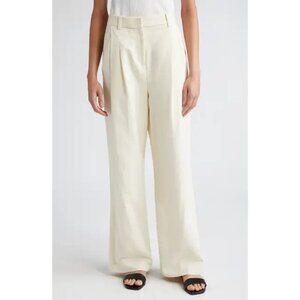 Loulou Studio Wide-Leg Trousers in Cream